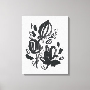 Miniatur-Blüte - Schwarzweiss Leinwanddruck