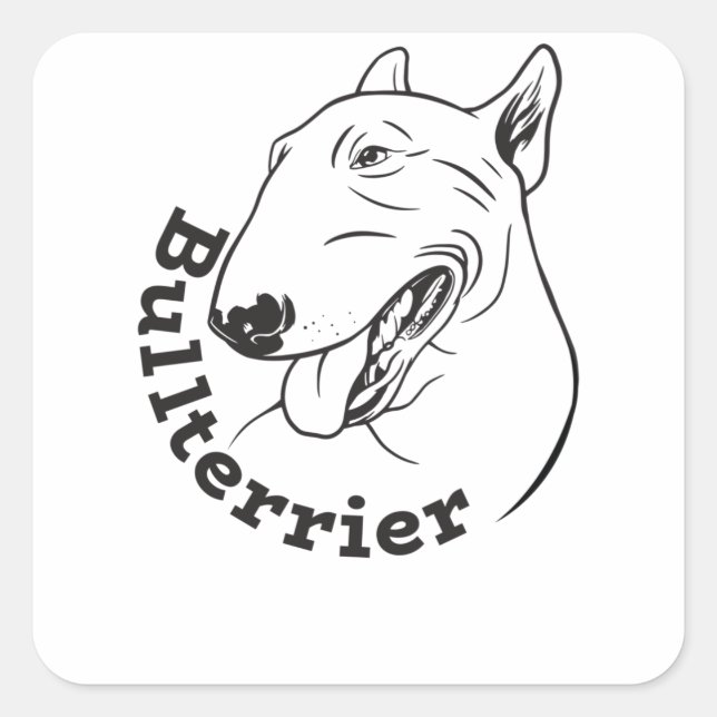 Miniatur Bull Terrier Bully-Geschenk Quadratischer Aufkleber (Vorderseite)