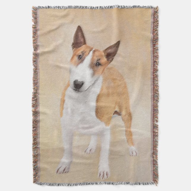 Miniatur Bull Terrier Malerei - Niedlich Original  Decke (Vorderseite Vertikal)