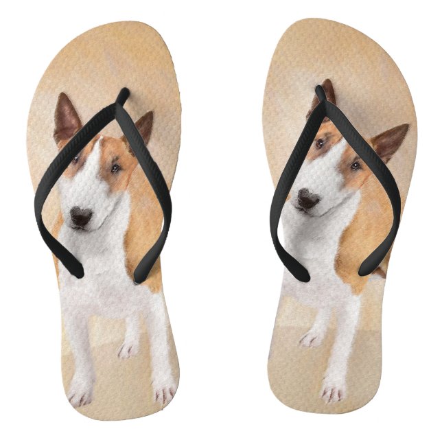 Miniatur Bull Terrier Malerei - Niedlich Original  Flip Flops (Fußbett)