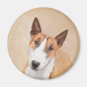 Miniatur Bull Terrier Malerei - Niedlich Original Magnet