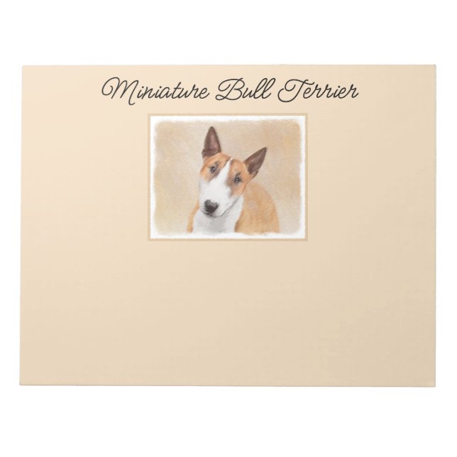 Miniatur Bull Terrier Malerei - Niedlich Original  Notizblock (Vorderseite)