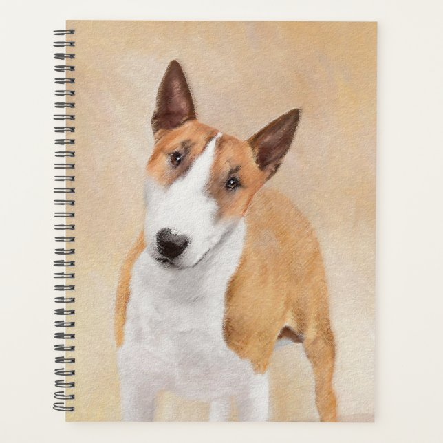 Miniatur Bull Terrier Malerei - Niedlich Original  Planer (Vorderseite)