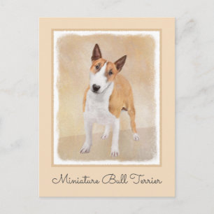 Miniatur Bull Terrier Malerei - Niedlich Original  Postkarte