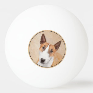 Miniatur Bull Terrier Malerei - Niedlich Original  Tischtennisball