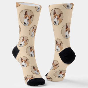 Miniatur Bull Terrier Malerei Original Hunde Kunst Socken