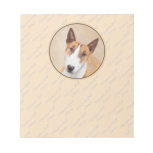 Miniatur Bull Terrier Painting - Original Hunde Ku Notizblock