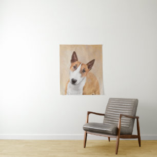 Miniatur Bull Terrier Painting - Original Hunde Ku Wandteppich
