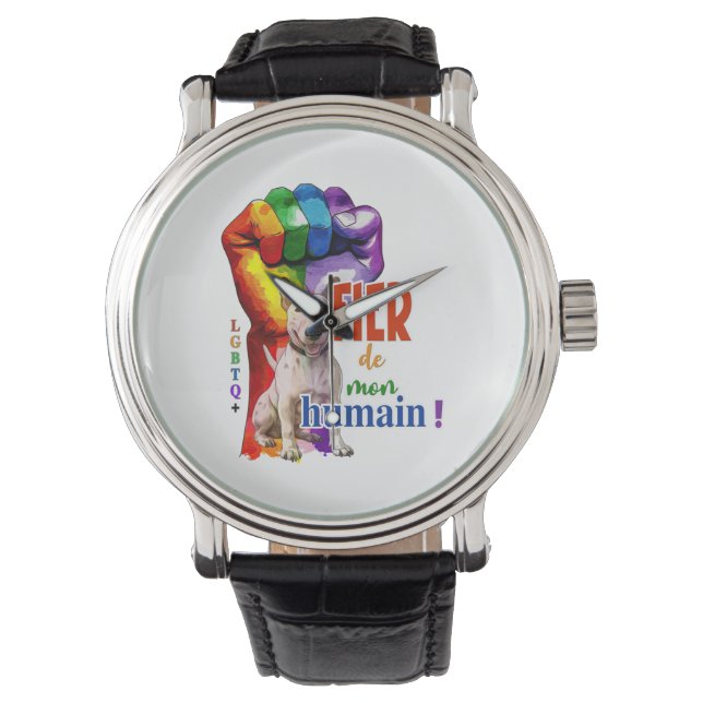 Miniatur Bullterhund Armbanduhr (Vorderseite)