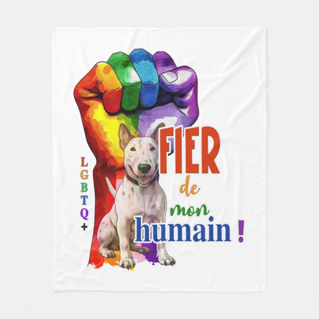 Miniatur Bullterhund Fleecedecke (Vorderseite)