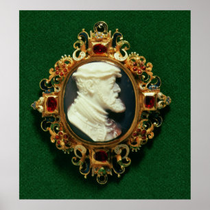 Miniatur, die das Porträt von Charles I von Poster