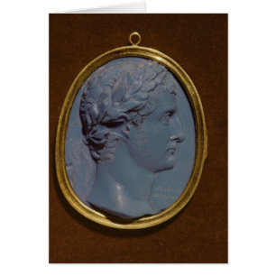Miniatur, die das Profil von Tiberius trägt