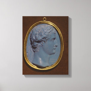 Miniatur, die das Profil von Tiberius trägt Leinwanddruck