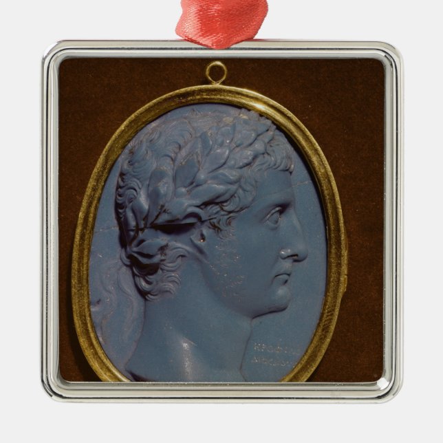 Miniatur, die das Profil von Tiberius trägt Silbernes Ornament (Vorne)