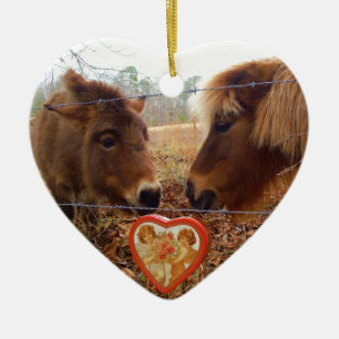 Miniatur Donkey & Horse Herzstück Keramik Ornament