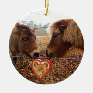 Miniatur Donkey & Horse Herzstück Keramik Ornament
