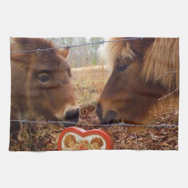 Miniatur Donkey & Horse Herzstück Küchentuch (Horizontal)