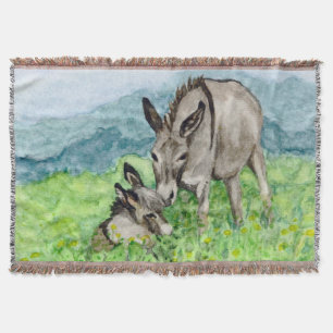 Miniatur-Donkey-Mama und Kinderwasserart Decke