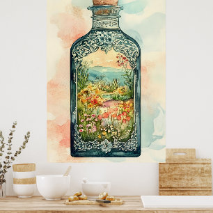 Miniatur-Frühlandschaft in einer aufwendigen  Poster