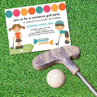 Miniatur Golf Geburtstagsparty Einladungen für Kin