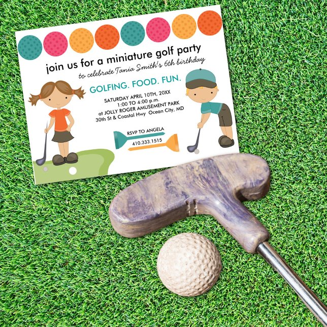 Miniatur Golf Geburtstagsparty Einladungen für Kin (Von Creator hochgeladen)