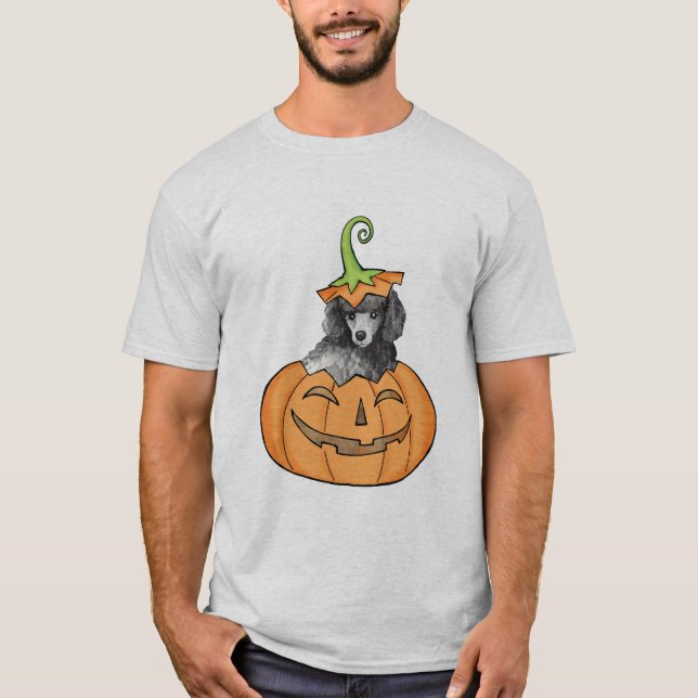 Miniatur Halloween Poodle T-Shirt (Vorderseite)