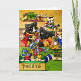 Miniatur Katzenkatze Modellmalerei Katzen Karte