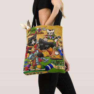 Miniatur Katzenkatze Modellmalerei Katzen Tasche