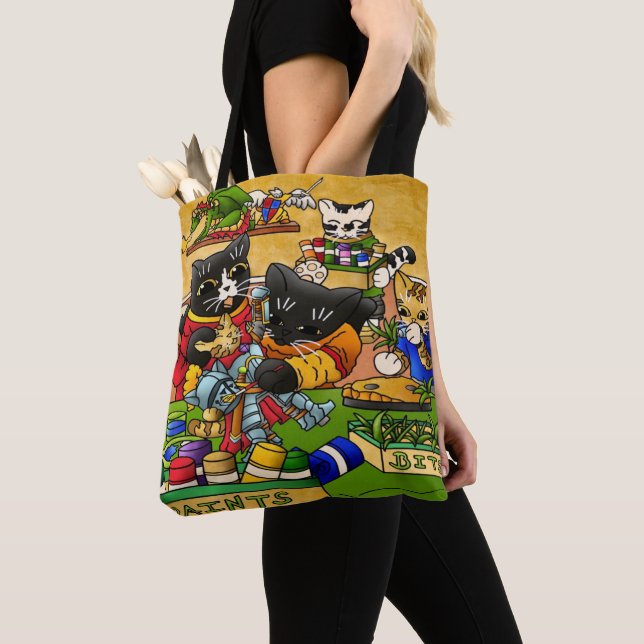 Miniatur Katzenkatze Modellmalerei Katzen Tasche (Von Nahem)