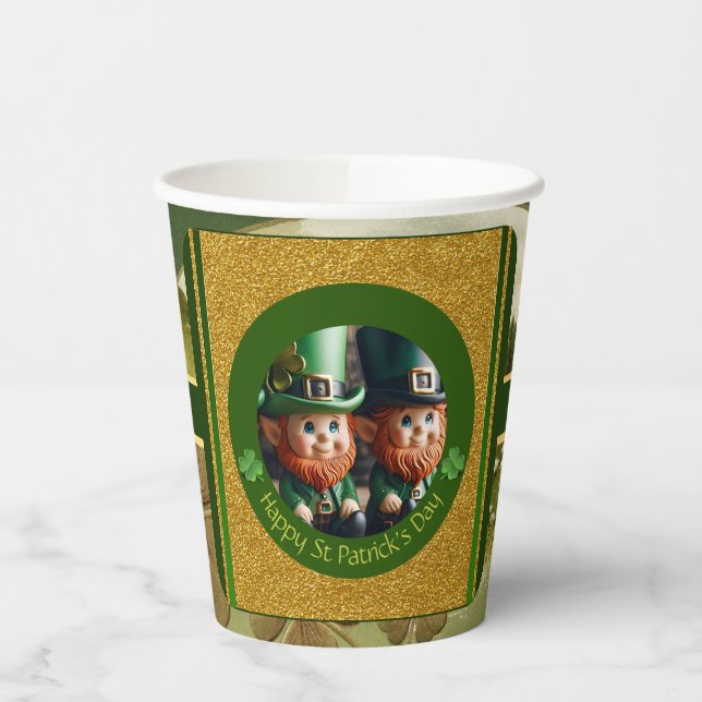 Miniatur Leprechaun St Patrick's Day PPC Pappbecher (Links)