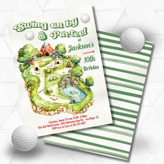 Miniatur Mini Golf Geburtstag Par-T Einladung