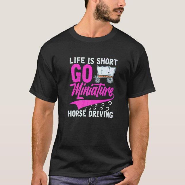 Miniatur-Pferd-Wagen Sattel Wagon Mini Hor T-Shirt (Vorderseite)