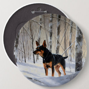 Miniatur Pinscher lassen es Schnee Weihnachten Button