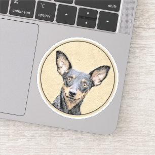 Miniatur Pinscher Malerei Niedlich Original Hunde  Aufkleber