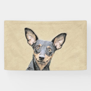 Miniatur Pinscher Malerei Niedlich Original Hunde Banner