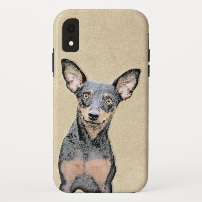 Miniatur Pinscher Malerei Niedlich Original Hunde  Case-Mate iPhone Hülle (Rückseite)