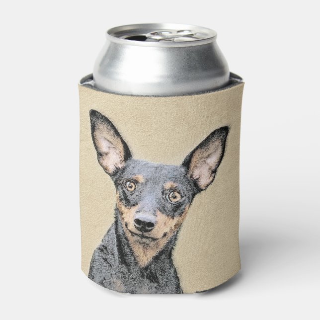 Miniatur Pinscher Malerei Niedlich Original Hunde  Dosenkühler (Kanne Vorderseite)