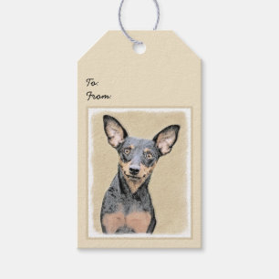 Miniatur Pinscher Malerei Niedlich Original Hunde  Geschenkanhänger