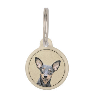Miniatur Pinscher Malerei Niedlich Original Hunde  Haustiermarke