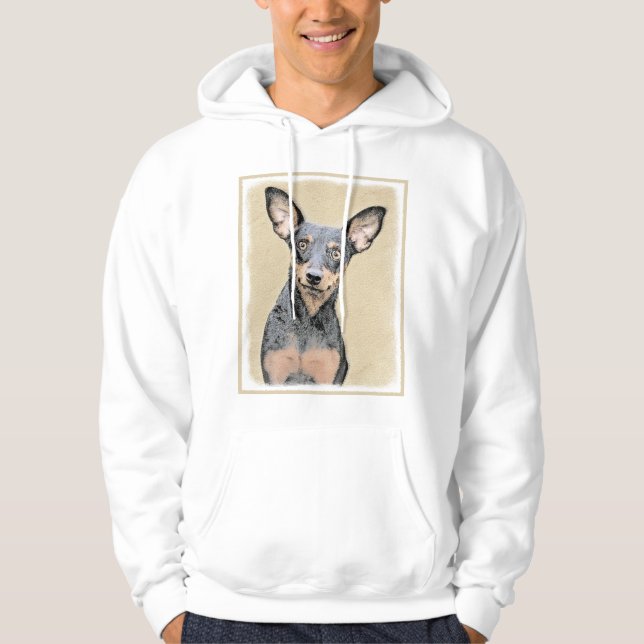 Miniatur Pinscher Malerei Niedlich Original Hunde  Hoodie (Vorderseite)