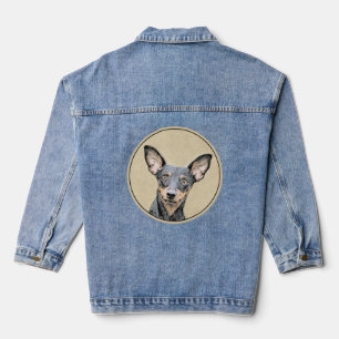 Miniatur Pinscher Malerei Niedlich Original Hunde Jeansjacke