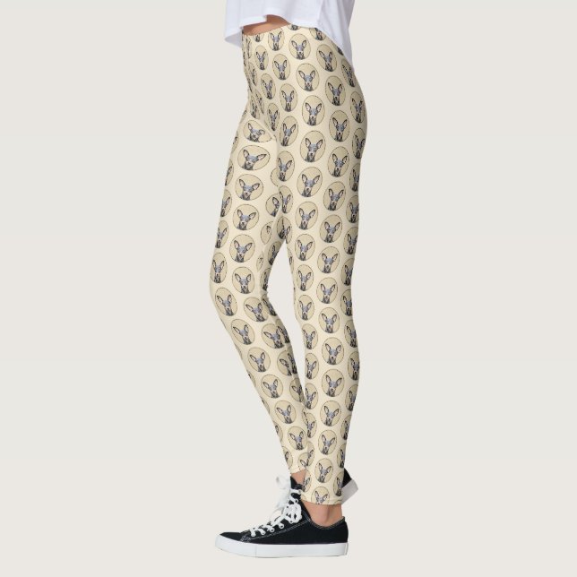 Miniatur Pinscher Malerei Niedlich Original Hunde  Leggings (Links)