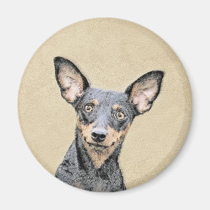 Miniatur Pinscher Malerei Niedlich Original Hunde  Magnet