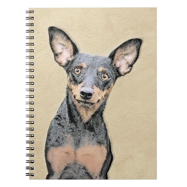 Miniatur Pinscher Malerei Niedlich Original Hunde  Notizblock (Vorderseite)