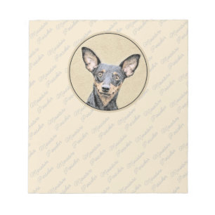 Miniatur Pinscher Malerei Niedlich Original Hunde Notizblock