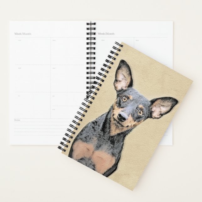 Miniatur Pinscher Malerei Niedlich Original Hunde  Planer (Anzeige)