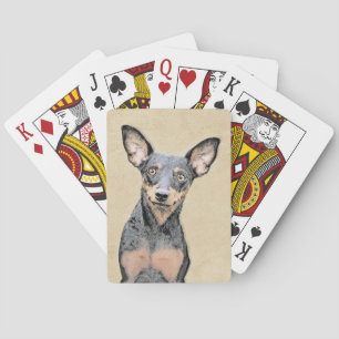 Miniatur Pinscher Malerei Niedlich Original Hunde Spielkarten