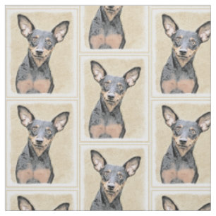 Miniatur Pinscher Malerei Niedlich Original Hunde  Stoff