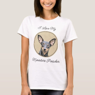 Miniatur Pinscher Malerei Niedlich Original Hunde  T-Shirt