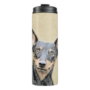 Miniatur Pinscher Malerei Niedlich Original Hunde  Thermosbecher